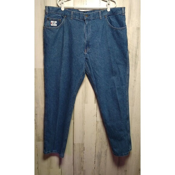 VTG Diamond Gusset Jeans Mens 46×32 Blue Regular Fit Made in USA measures 46×29 - Picture 1 of 7